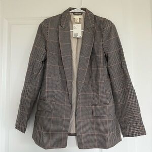 H&M Classic Houndstooth Blazer in Black and White